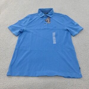 Nautica Mens Garment Dye Polo Shirt Blue Short Sleeve Size Medium NWT
